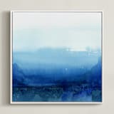 "evening reflection" - Art Print in midnight blue by Kate Ahn - Framed Canvas