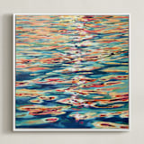 "Rift" - Art Print in Apricot by Kelly Johnston - Framed Canvas