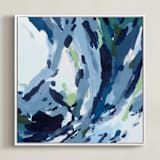 "Verdant Wave " - Art Print in Sea Blue by Katie Craig - Framed Canvas