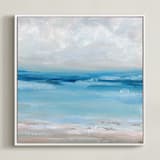 "Of the Sea" - Art Print in Light Turquoise by Nicole Walsh - Framed Canvas