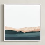 "Santa Cruz Seascape #2" - Art Print in coral pink by Caryn Owen - Framed Canvas