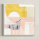 "Sunny and dots I" - Art Print in White by Jaqui Falkenheim - Framed Canvas