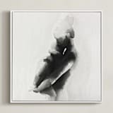 "Mother Embrace Square" - Art Print in Black by Kate Ahn - Framed Canvas