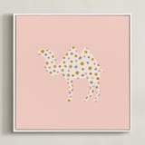 "Happy Camel" - Art Print in Bubblegum by Ellen Schlegelmilch - Framed Canvas