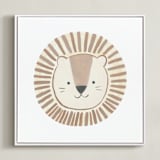 "Animal Faces 1" - Art Print in Brown by Teju Reval - Framed Canvas