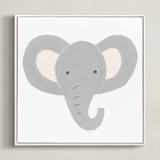 "Animal Faces 2" - Art Print in Grey by Teju Reval - Framed Canvas