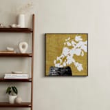 "Ochre Eucalyptus III" - Art Print in Mustard by Tanya Lee Design - In a Room