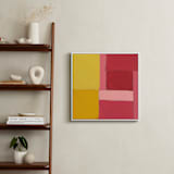 "Structured Rainbow 2" - Art Print in Yellow by Anna Veit Nowak - In a Room