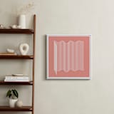 "pink and lines mid" - Art Print in coral pink by Marco Berrios - In a Room