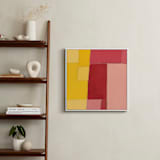 "Structured Rainbow 4" - Art Print in Yellow by Anna Veit Nowak - In a Room