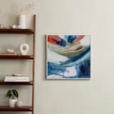 "Yin & Yang I" - Art Print in Indigo + Orange by Mary Gaspar - In a Room