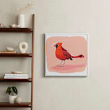 "Inquisitive Cardinal" - Art Print in Melon by Betty Hatchett - In a Room