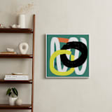 "Feather Step Modern " - Art Print in Teal Green by Amantha Tsaros - In a Room