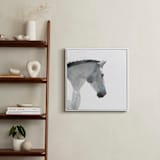 "White Stallion in Profile" - Art Print in Blue Grey by Stephanie Toral - In a Room