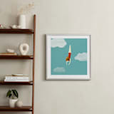 "swimmer" - Art Print in turquoise by Maria Gromek - In a Room