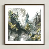 "Forest Mist" - Art Print in White by Anne Kostecki - Framed