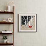 "Foxy Woods" - Art Print in Kraft Paper Brown by Annie Bakst - In a Room