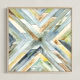 "Angular Organic" - Art Print in Mist by Jennifer Morehead - Framed