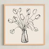"tulips drawing" - Art Print in Cotton by Cass Loh - Framed