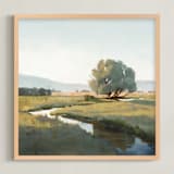 "Peace Like a River" - Art Print in Shady Green by Rachel Nelson - Framed