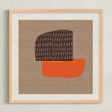 "Let's Go on a Trip I" - Art Print in Hearth Brown by Alain Castoriano - Framed