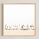 "Stormy Palms" - Art Print in warm storm by Kamala Nahas - Framed