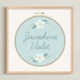 "Embroidery Name" - Personalized Art Print in Sky by Carolyn Kach - Framed