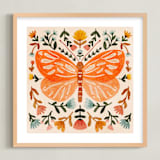"Colorful Butterfly" - Art Print in Tangerine by Angel Walker - Framed
