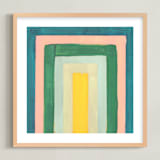 "Rainbow Twist 2" - Art Print in Turquoise by Lindsay Megahed - Framed