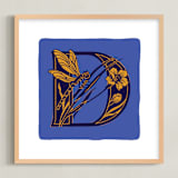 "Animal Alphabet 4" - Art Print in Royal by Lia Geeter - Framed