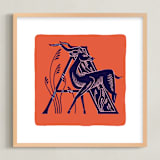 "Animal Alphabet 1" - Art Print in Coral by Lia Geeter - Framed