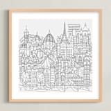 "Study Abroad" - Art Print in White by Krissy Bengtson - Framed