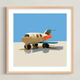 "Toy Jet" - Art Print in Blue by John Andrew Ward - Framed