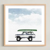 "Wild river" - Art Print in Denim by Maja Cunningham - Framed