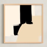 "Opposites Attract 3" - Art Print in Light Cream by Simona Gocan - Framed