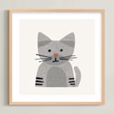 "Paper Pets 1" - Art Print in Tabby by Carrie Moradi - Framed