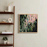 "Laurel Rain" - Art Print in Emerald Green & Pink by Melissa Stone Mangham - In a Room