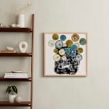 "Graphic floral arrangement" - Art Print in Mid-Century Blue by Bethania Lima - In a Room