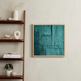 "Gathered Remnants I" - Art Print in Cyan Sky by Debra Pruskowski - In a Room