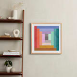 "Modern Quilt Geometric" - Art Print in Brights by Field and Sky - In a Room