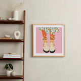 "Daisy Feet" - Art Print in Pink Daisy by Janna Sue Design - In a Room