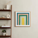 "Rainbow Twist 2" - Art Print in Turquoise by Lindsay Megahed - In a Room