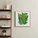 "Green Leaf Bouquet" - Art Print in Vibrant Green by Madeline Trait - In a Room