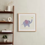 "Playful Elephant" - Art Print in Lavender by Cass Loh - In a Room