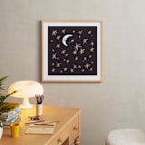 "Good Night Moon and Stars" - Art Print in Dark by Patrice Horvath - In a Room