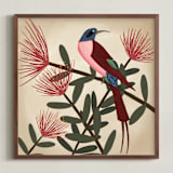"Bee Eater" - Art Print in red by Jessie Burch - Framed