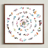 "floral mandala no.3" - Art Print in peach rose by Kiana Lee - Framed