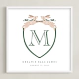 "Bunny Crest: Custom Print" - Custom Print in Evergreen by Vivian Yiwing - Framed