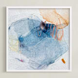 "Ebb and Flow" - Art Print in Blue Grey by Arohika Verma - Framed