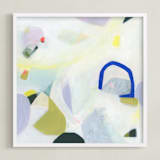 "Delicate Layers" - Art Print in Green Ivory by Eunmee Studio - Framed